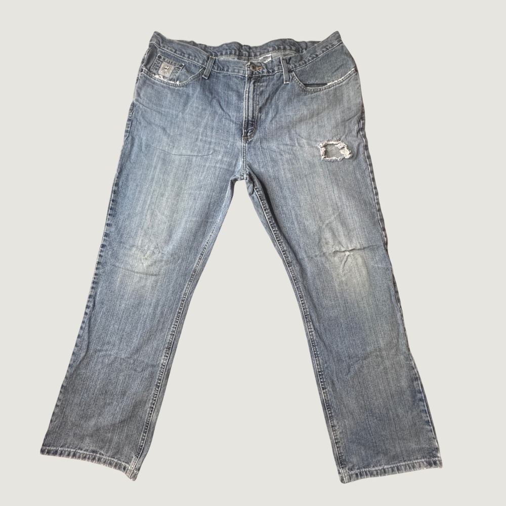 Cinch Jeans Mens 40x30 Blue MB98034001 Straight Leg Distressed Denim Western